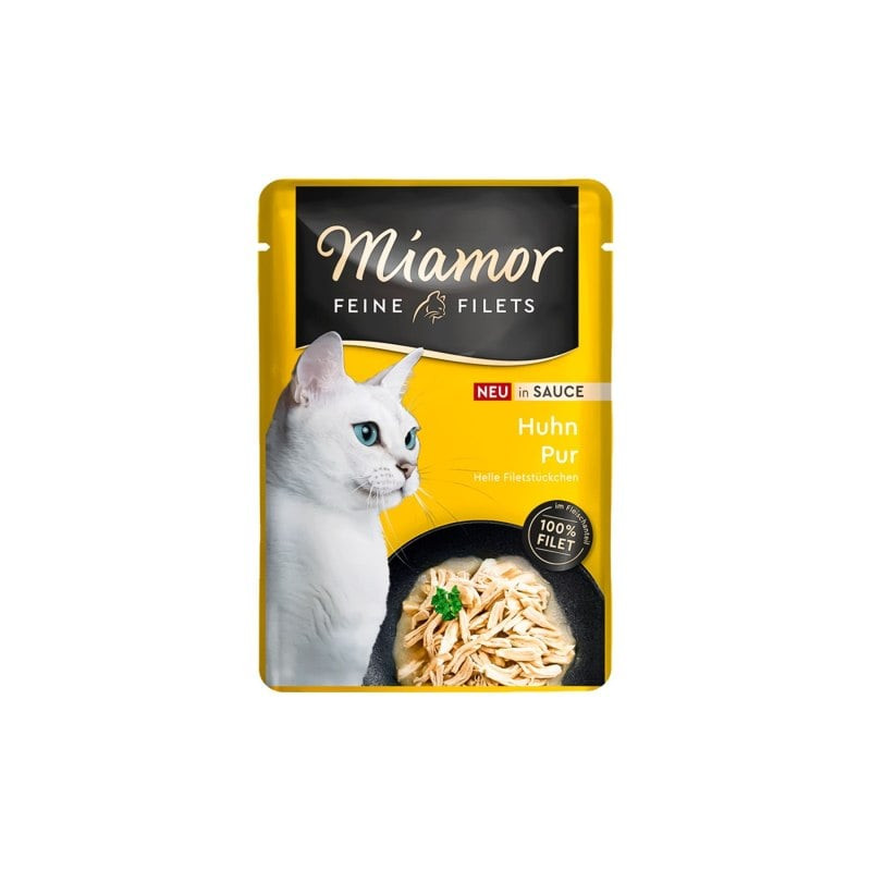 cibo umido miamor feine filetti di pollo in salsa per gatti 100g