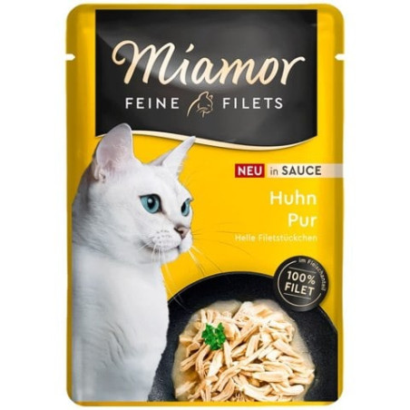 cibo umido miamor feine filetti di pollo in salsa per gatti 100g