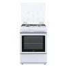 cucina con piano a gas de longhi dl664ew coperchio vetro 60x60 bianco