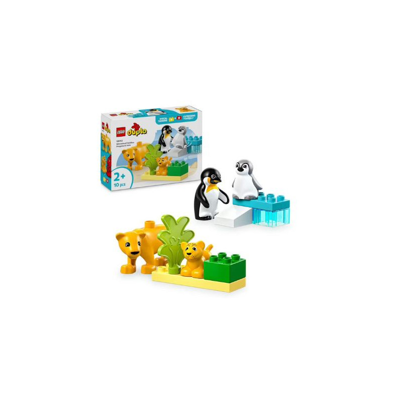 giocattolo lego 10442 famiglie di animali: pinguini e leoni multicolore