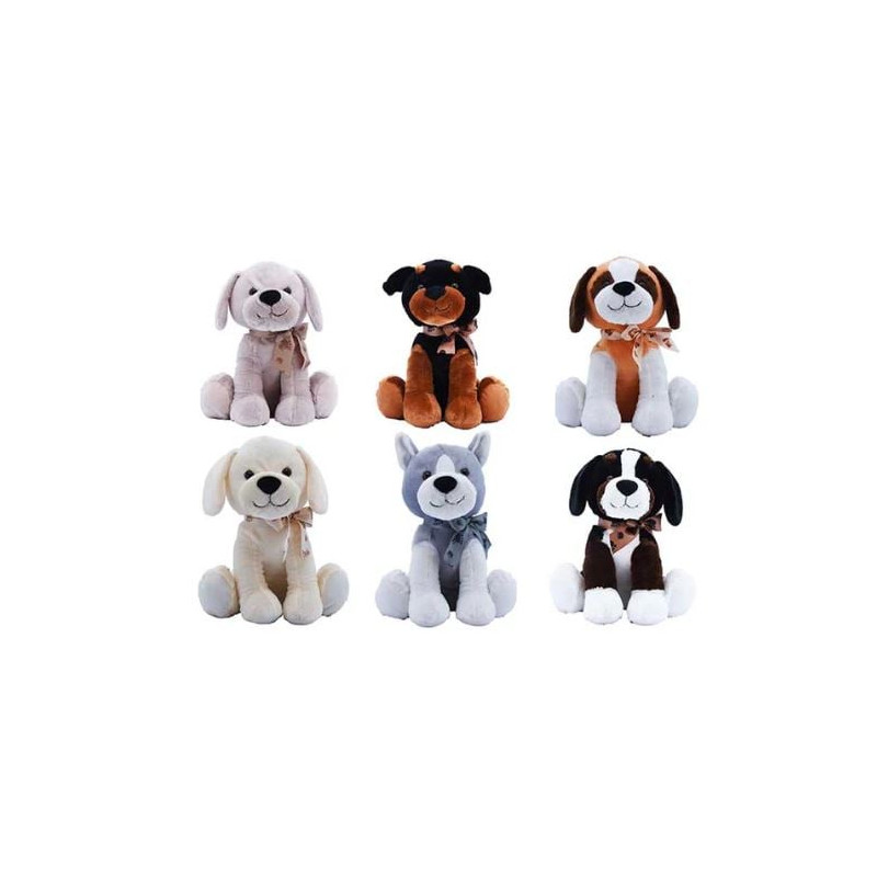 peluche globo 83437 pelux cane seduto assortito 35cm