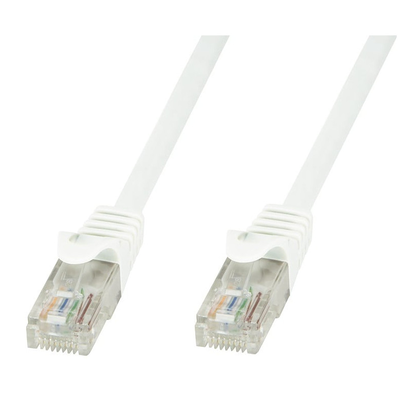 Cavo di rete techly patch in cca cat.5e bianco utp 0,5m