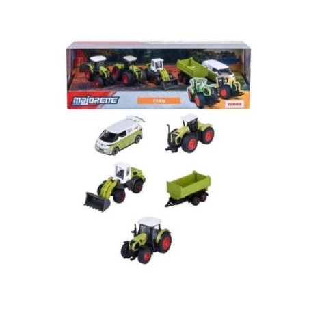 modellino simba majorette majo farm class 1/64 5pz multicolore