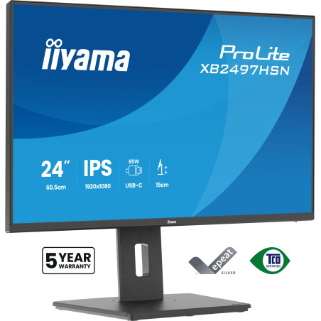 monitor led 24'' iiyama prolite xb2497hsn-b1 full hd