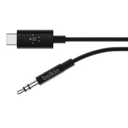 cavo audio belkin rockstar 3.5mm con connettore usb-c nero [f7u079bt03-blk]