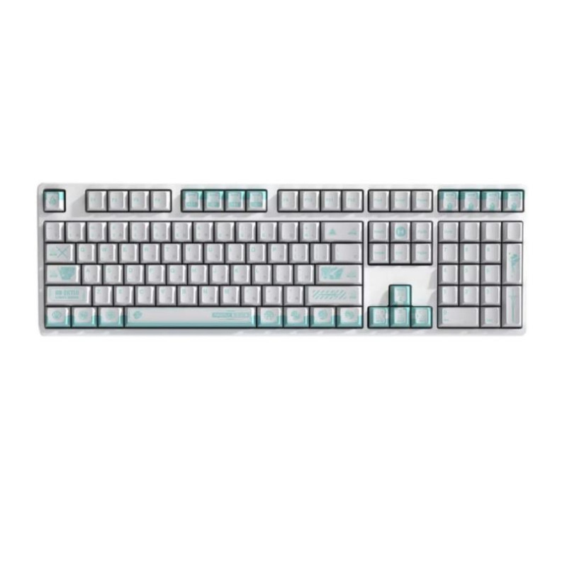 set di tasti hyte firefly plastica pbt sublimata bianco-turchese