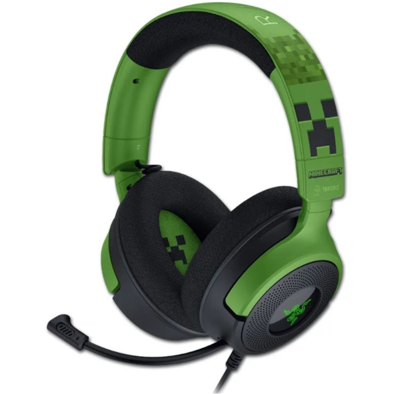 cuffie kraken v4 x edizione minecraft playstation 5 pc verde-nero
