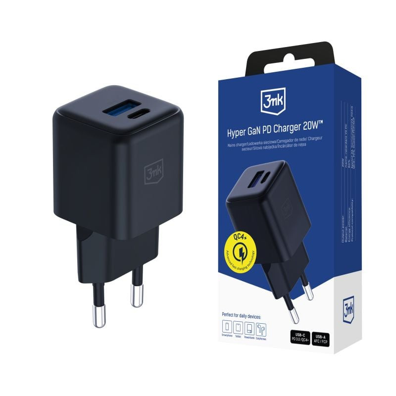 alimentatore da rete 3mk hyper gan 20w nero [az3mktl3m007677]