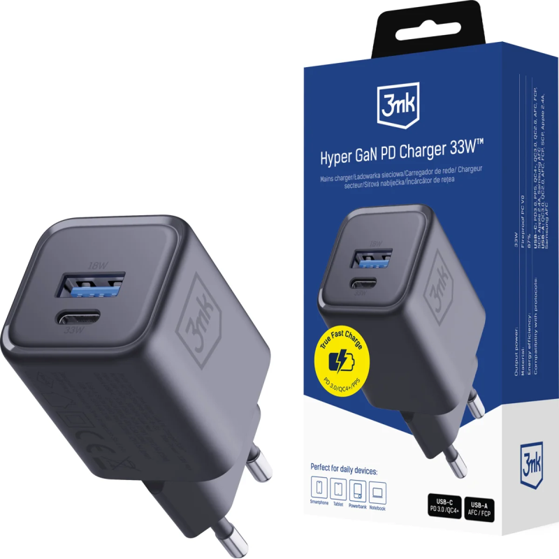 alimentatore da rete 3mk hyper charger pd 33w nero [az3mktl3m008678]