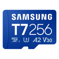 256gb scheda di memoria samsung t7 microsd blu [sfsammd256mbt70]