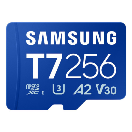 256gb scheda di memoria samsung t7 microsd blu [sfsammd256mbt70]