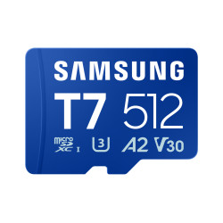 512gb scheda di memoria samsung t7 microsd blu [sfsammd512mbt70]