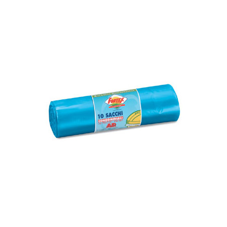 sacchi immondizia fortex 70x110cm 120 lt hd azzurro 10 pz [2006azzurro]