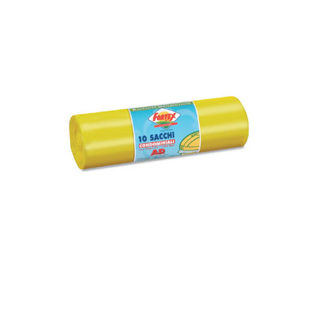 sacchi immondizia fortex 70x110cm 120 lt hd gialli 10 pz [2006giallo]