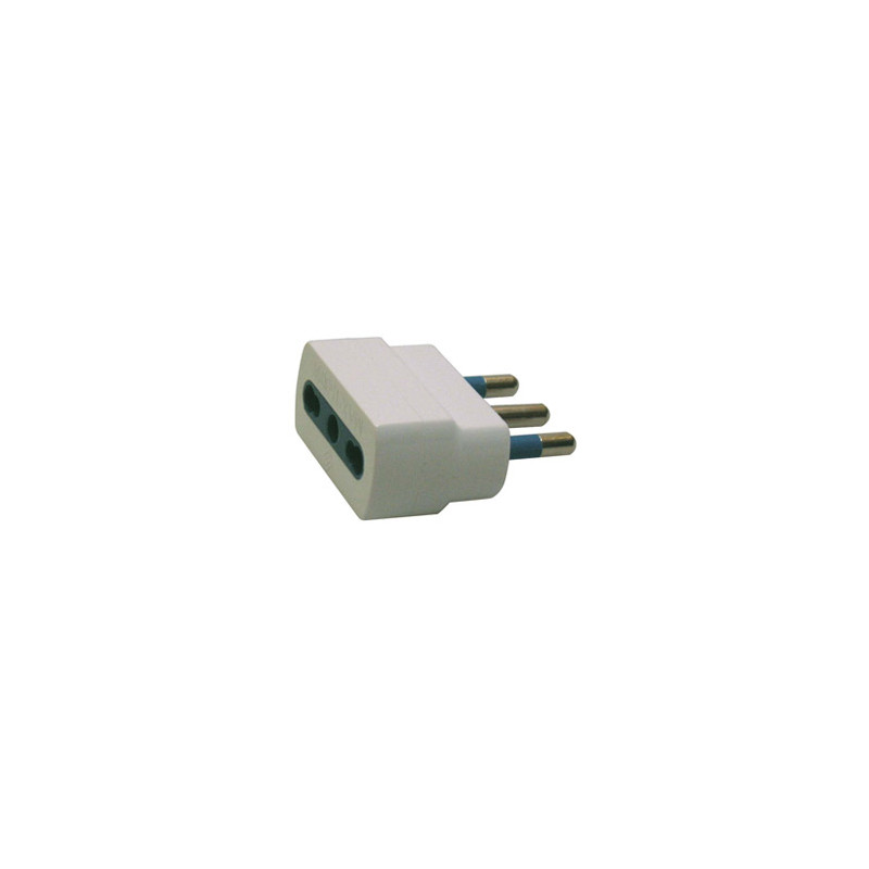adattatore semplice con spina 2p+t 16a - presa bipasso 10/16a