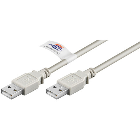 usb cable usb2.0 typ a - typ a st/st 2,00m grey [---]