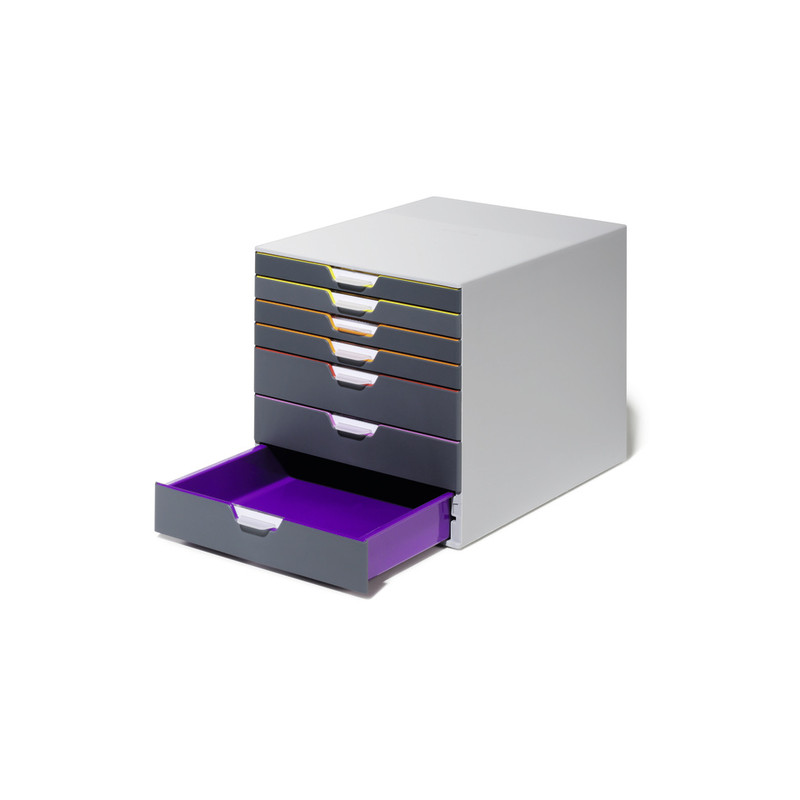 cassettiera da scrivania durable 7 cassetti varicolor [7607-27]