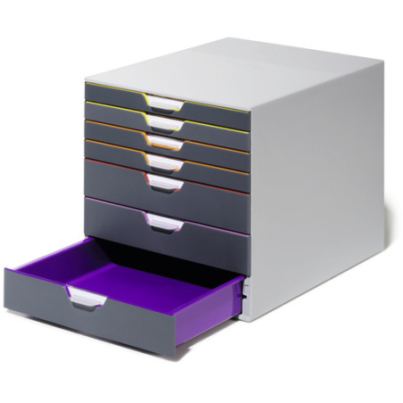 cassettiera da scrivania durable 7 cassetti varicolor [7607-27]