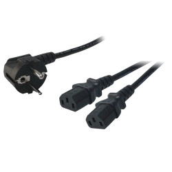 logilink power cord, schuko-c13 y-cable, black, 1,50m [cp101]
