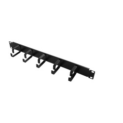 pannello passacavi logilink 19" 1u, 5 anelli, nero [or101b]