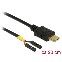 cavo delock 85395 usb type-c a 2x pin header m/f 2m [85395]