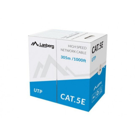cavo di rete in matassa lanberg utp cat.5e 305m cca rosso [lcu5-10cc-0305-r]