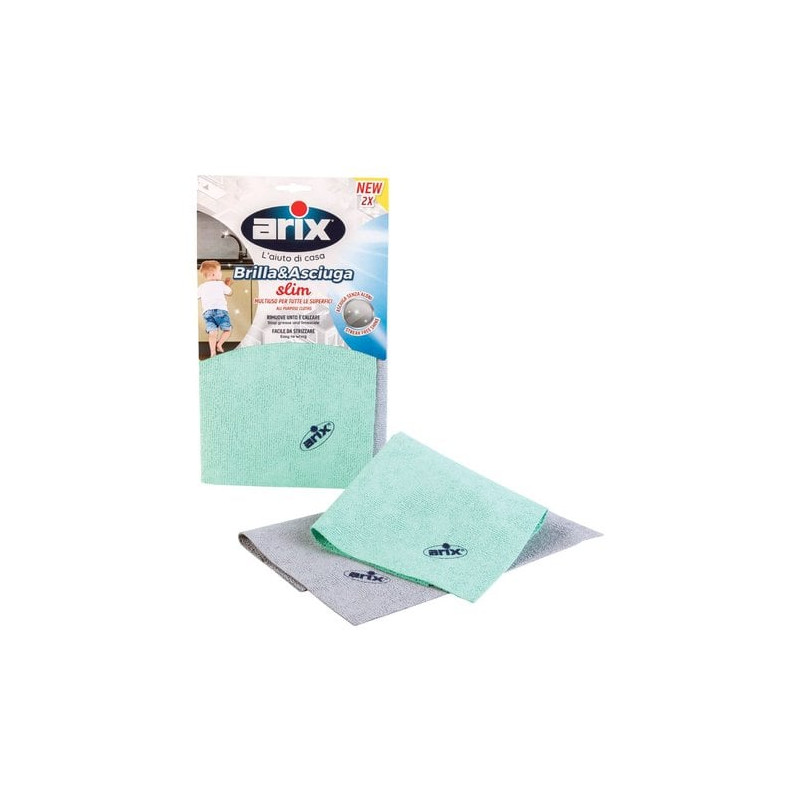 set panni pulizia arix brillasciuga slim 2pz 29x29cm [28662]