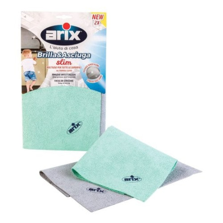 set panni pulizia arix brillasciuga slim 2pz 29x29cm [28662]