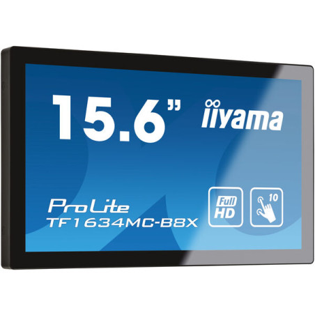 monitor touch led 16" iiyama prolite tf1634mc-b8x full hd