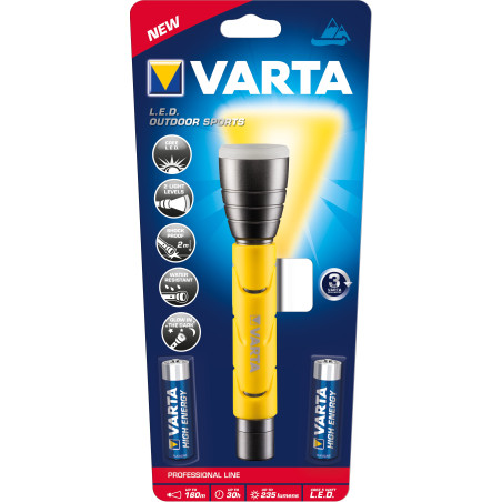 lampada portatile varta f20 290lm led nero/giallo [18628101421]