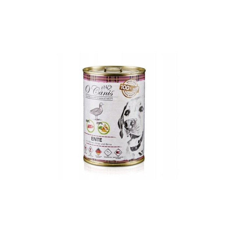 cibo umido o'canis per cani in scatola miglio d'anatra e