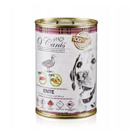 cibo umido o'canis per cani in scatola miglio d'anatra e
