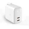 alimentatore da rete aukey pa-b4 2 porte tipo-c 65w bianco