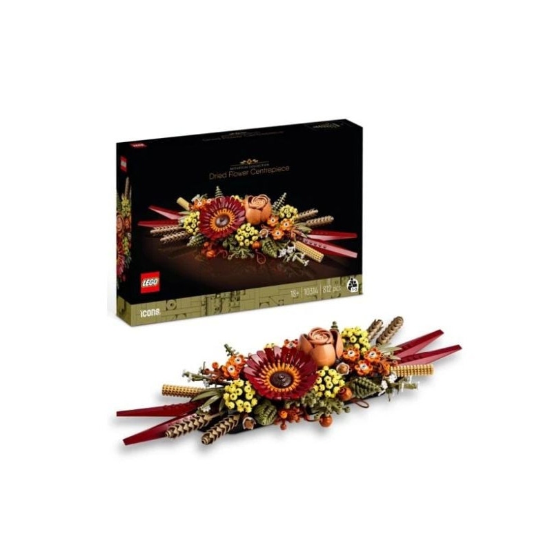 set da costruzione lego icons copricapo di fiori secchi multicolore