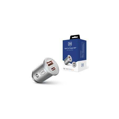 caricabatterie per auto 3mk hyper da 45w argento [5903108527231]