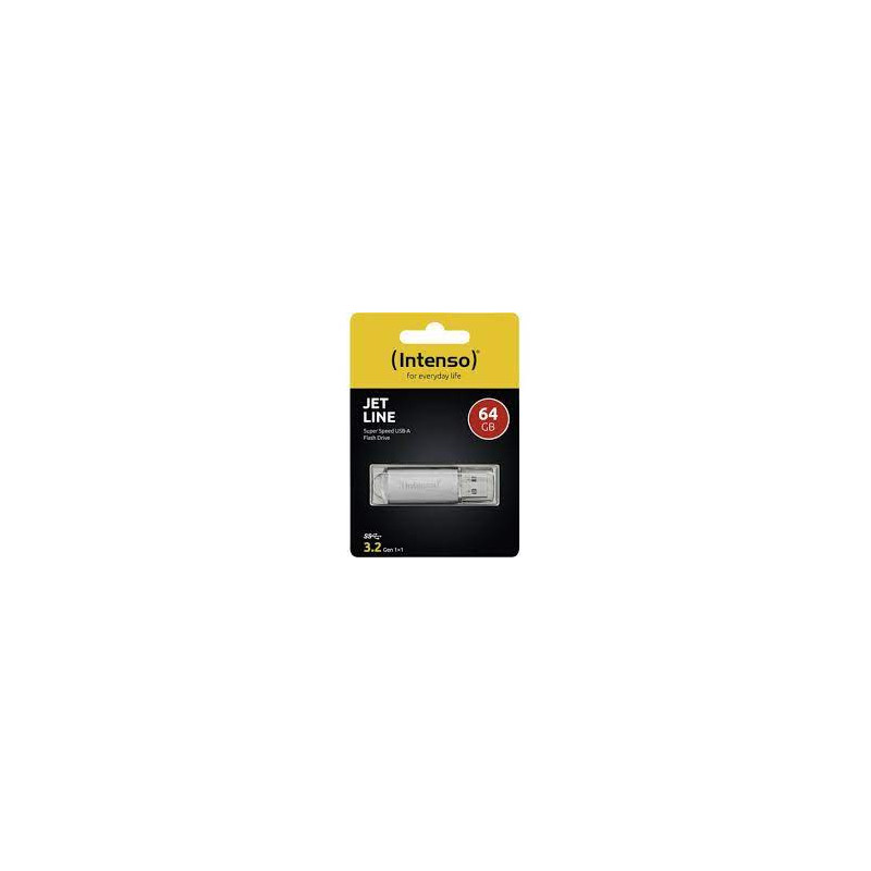 pen drive 64gb intenso jet line alluminio usb 3.2 gen 1x1 argento