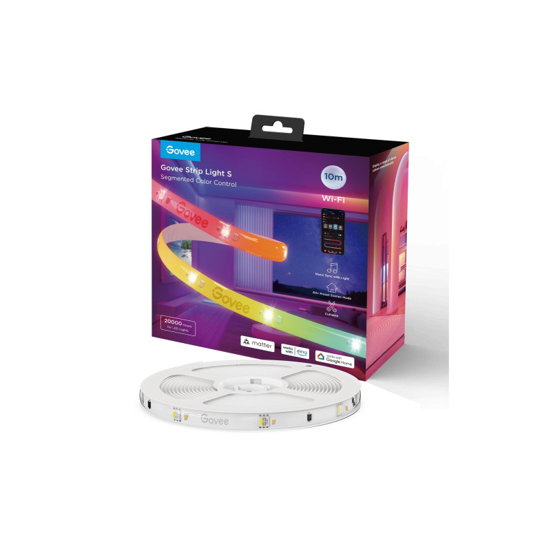 strisce led govee light s wi-fi + bluetooth 36w 130ml 10m bianco