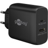 caricatore rapido goobay doppio usb-c nero [65409]