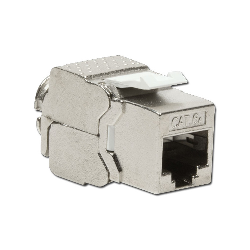Modulo keystone rj45 cat6a 10gigabit stp 180Â° toolless slim