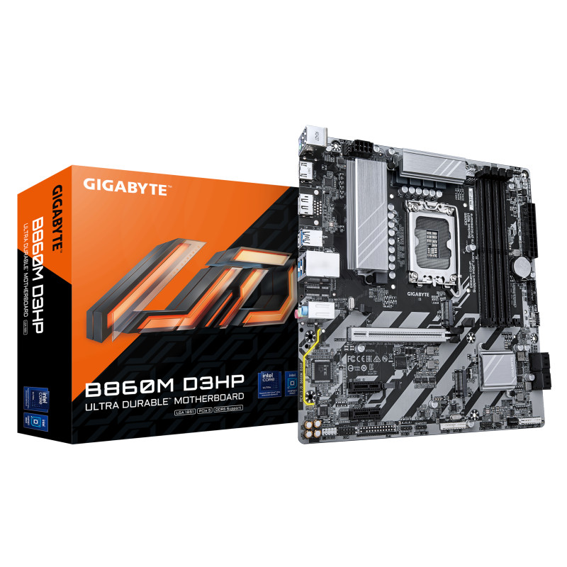 scheda madre gigabyte lga 1851 matx 4x ddr5 marrone [b860m d3hp]