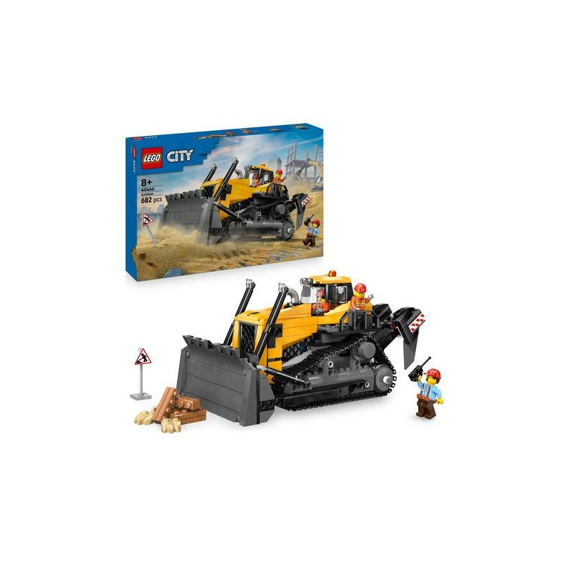 gioco da costruzione lego city bulldozer giallo con pala frontale