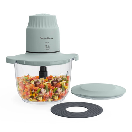 tritacarne moulinex dj603110 3in11l 500w grigio/trasparente