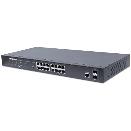 Switch intellinet web smart 16 porte gigabit ethernet poe+ con 2