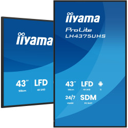 monitor digital signage led 43" iiyama prolite 4k ultra hd 3840x2160p