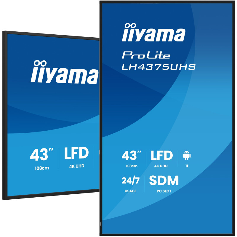 monitor digital signage led 43" iiyama prolite 4k ultra hd 3840x2160p