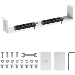 organizzatore compatto sotto scrivania maclean mc-107 w bianco