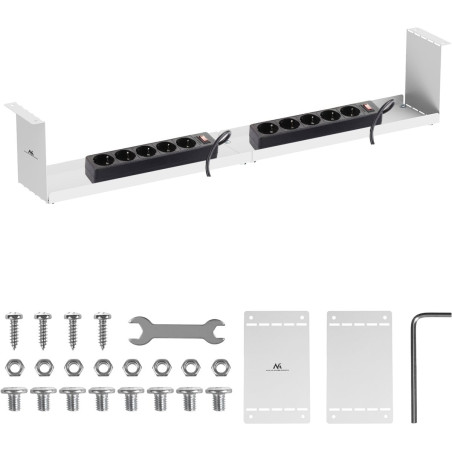 organizzatore compatto sotto scrivania maclean mc-107 w bianco