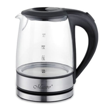 bollitore elettrico in vetro maestro 1630w 1.2l nero [mr-062-black]