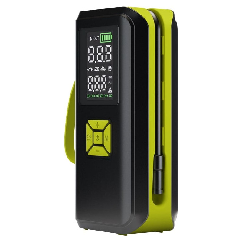 compressore d'aria goobay portatile 82w a batteria 2000mah 2xled