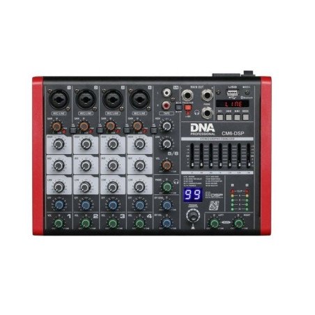 mixer audio dna professional phantom a 6 canali usb mp3 bluetooth